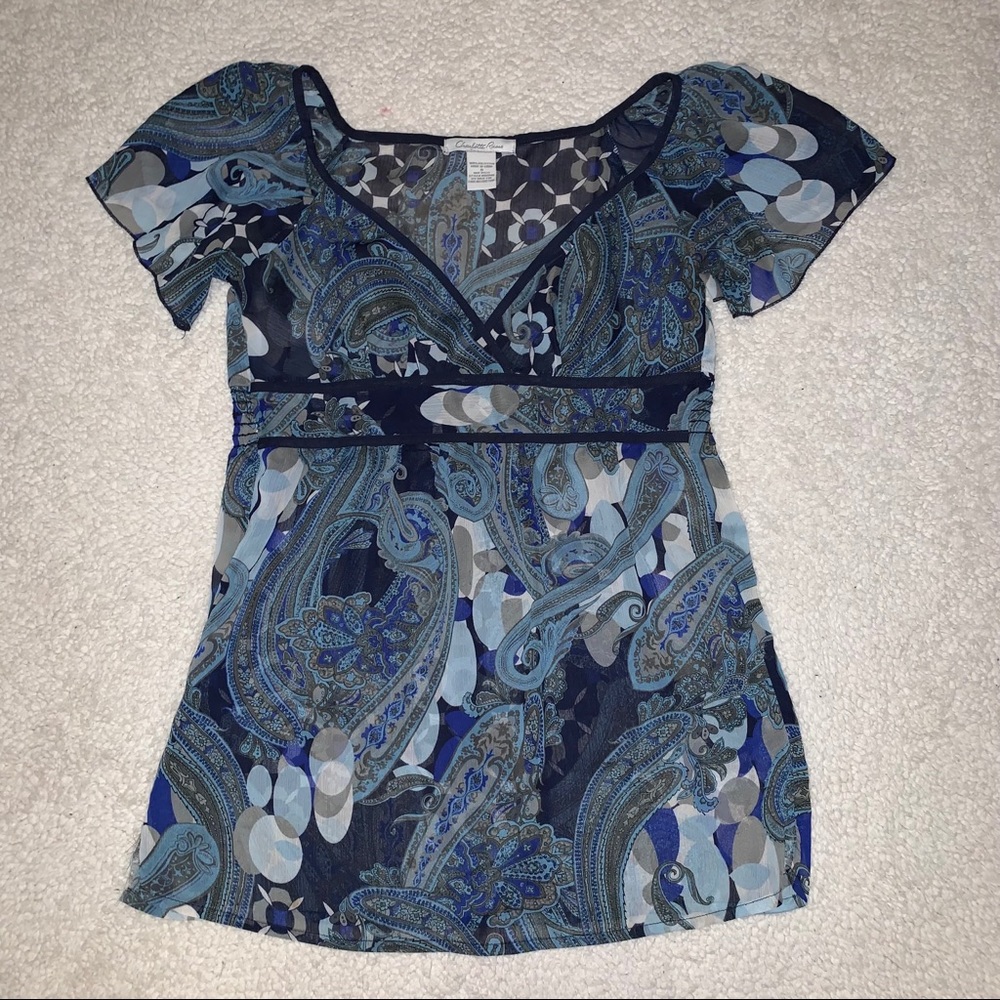 Charlotte Russe Boho Paisley Shirt